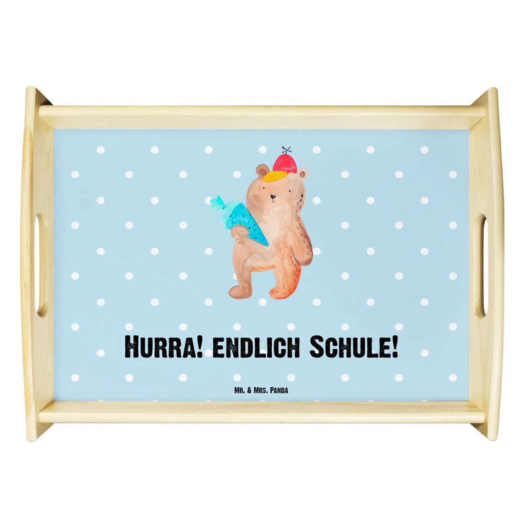 Serviertablett Bär mit Schultüte Holztablett, Tablett, Frühstückstablett, Dekotablett, Serviertablett, Küchentablett, Bär, Teddy, Teddybär, Erster Schultag Geschenk, Einschulung Geschenk, Schulanfang, Schule Geschenk, Schultüte, Schulbeginn, Bär Motiv, Grundschule