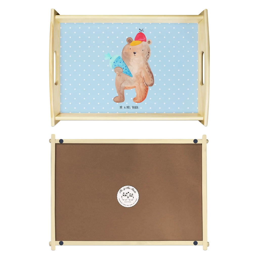 Serviertablett Bär mit Schultüte Holztablett, Tablett, Frühstückstablett, Dekotablett, Serviertablett, Küchentablett, Bär, Teddy, Teddybär, Erster Schultag Geschenk, Einschulung Geschenk, Schulanfang, Schule Geschenk, Schultüte, Schulbeginn, Bär Motiv, Grundschule