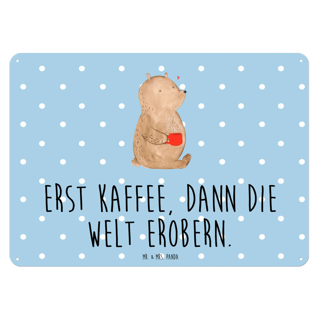 Blechschild Bär Kaffee Blechschild Küche, Blechschild Für Frauen, Blechschild Büro, Blechschild Für Männer, Dekoschild Metall, Wandschild Metall, Blechschild Zum Aufhängen, Blechschild Groß, Blechschild, Türschild Metall, Teddy, Bär, Teddybär, Coffee, Guten Morgen, Motivation, Kaffee, Welt Retten, Morgenroutine, Welt Erobern, Bären