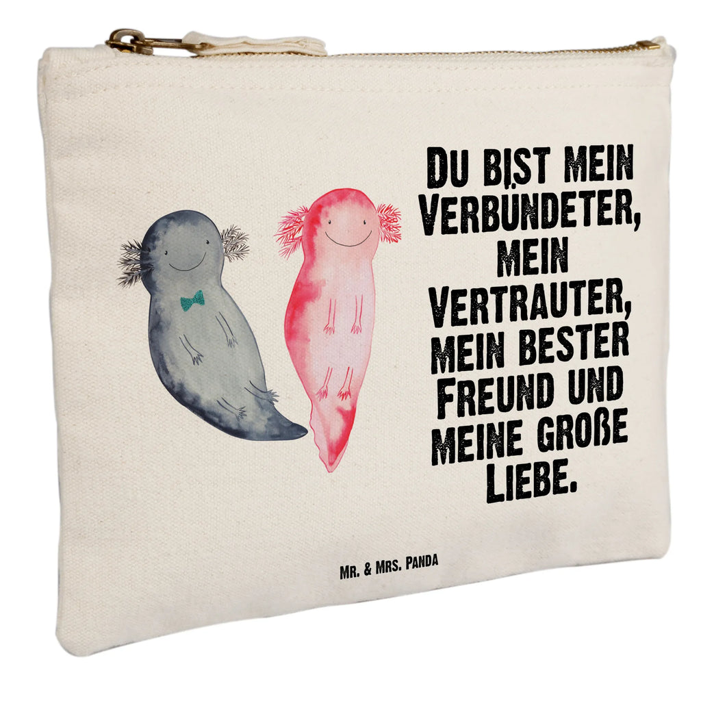 torebka na makijaż Axolotl Przyjaciółka Etui, kosmetiktäschchen, Stiftemäppchen, Kulturbeutel, Schminkbeutel, Schminktasche, Waschtasche, beauty tasche, Schminktäschchen, Kosmetikbeutel, beauty case, Mäppchen, Schlampermäppchen, pinsel tasche, aufbewahrungsbeutel, Waschbeutel, Kosmetiktasche, pencil case, Kulturtasche, Federmappe, utensilientasche, toiletry bag, aufbewahrungstasche, Molch, Axolotl, Liebesbeweis, Große Liebe, Lurch, Schwanzlurch, Ehemann, Valentinstag, Axolot, Lurche, Freund, Jahrestag, Liebe, Verlobter