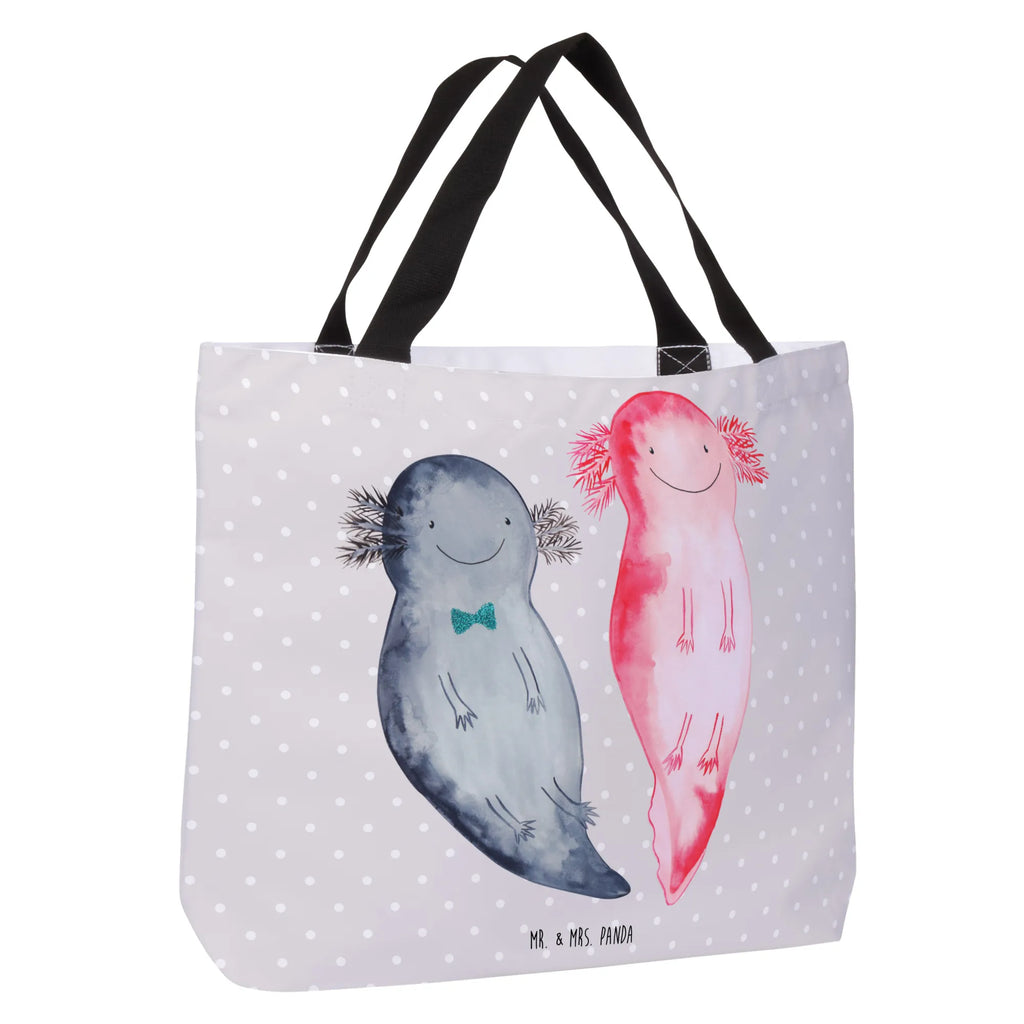 Shopper Axolotl Freundin Stofftasche, Einkaufsbeutel, Freizeittasche, Schulbeutel, Strandtasche, Shopper, XXL Tasche, Tragebeutel, Schultasche, Beutel, XL, Alltagstasche, Einkaufstasche, Schultertasche, Ausflug, Tüte, Molch, Axolotl, Verlobter, Axolot, Lurche, Valentinstag, Lurch, Schwanzlurch, Jahrestag, Liebesbeweis, Ehemann, Große Liebe, Liebe, Freund