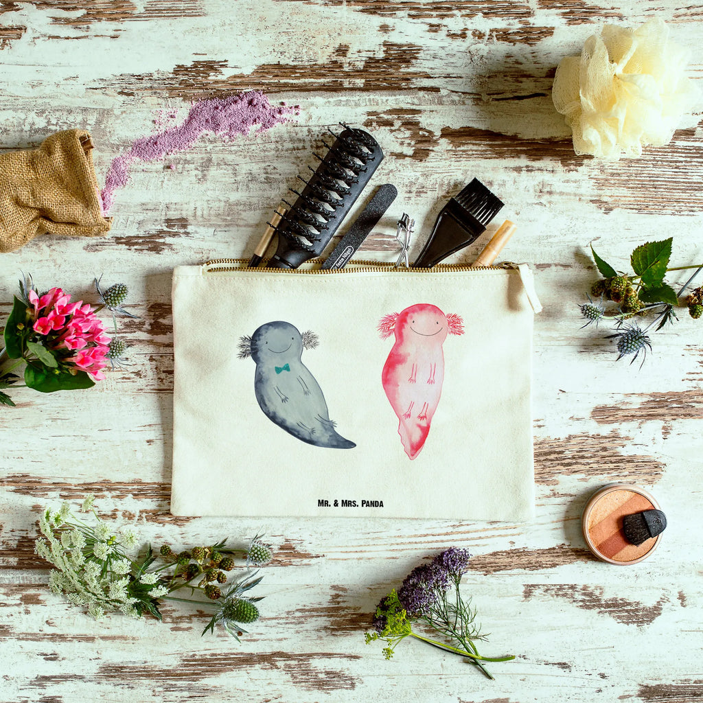 torebka na makijaż Axolotl Przyjaciółka Etui, kosmetiktäschchen, Stiftemäppchen, Kulturbeutel, Schminkbeutel, Schminktasche, Waschtasche, beauty tasche, Schminktäschchen, Kosmetikbeutel, beauty case, Mäppchen, Schlampermäppchen, pinsel tasche, aufbewahrungsbeutel, Waschbeutel, Kosmetiktasche, pencil case, Kulturtasche, Federmappe, utensilientasche, toiletry bag, aufbewahrungstasche, Molch, Axolotl, Liebesbeweis, Große Liebe, Lurch, Schwanzlurch, Ehemann, Valentinstag, Axolot, Lurche, Freund, Jahrestag, Liebe, Verlobter