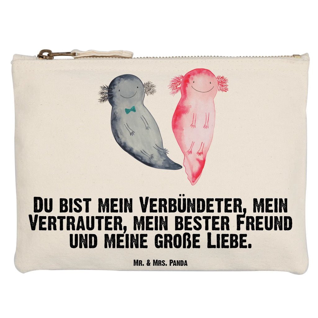 torebka na makijaż Axolotl Przyjaciółka Etui, kosmetiktäschchen, Stiftemäppchen, Kulturbeutel, Schminkbeutel, Schminktasche, Waschtasche, beauty tasche, Schminktäschchen, Kosmetikbeutel, beauty case, Mäppchen, Schlampermäppchen, pinsel tasche, aufbewahrungsbeutel, Waschbeutel, Kosmetiktasche, pencil case, Kulturtasche, Federmappe, utensilientasche, toiletry bag, aufbewahrungstasche, Molch, Axolotl, Liebesbeweis, Große Liebe, Lurch, Schwanzlurch, Ehemann, Valentinstag, Axolot, Lurche, Freund, Jahrestag, Liebe, Verlobter