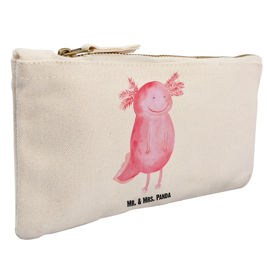 Schminktasche Axolotl Glücklich Stiftemäppchen, beauty tasche, Schlampermäppchen, Kulturbeutel, Mäppchen, aufbewahrungstasche, kosmetiktäschchen, Schminkbeutel, Waschbeutel, utensilientasche, beauty case, Kulturtasche, Kosmetikbeutel, aufbewahrungsbeutel, Etui, Schminktasche, pinsel tasche, Waschtasche, Schminktäschchen, Federmappe, pencil case, toiletry bag, Kosmetiktasche, Molch, Axolotl, Schwanzlurch, Gute Laune, Lurch, Axolot, Motivation, Lurche