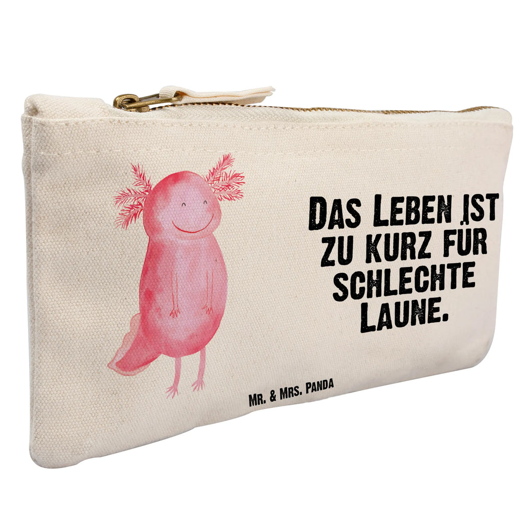 Schminktasche Axolotl Glücklich Stiftemäppchen, beauty tasche, Schlampermäppchen, Kulturbeutel, Mäppchen, aufbewahrungstasche, kosmetiktäschchen, Schminkbeutel, Waschbeutel, utensilientasche, beauty case, Kulturtasche, Kosmetikbeutel, aufbewahrungsbeutel, Etui, Schminktasche, pinsel tasche, Waschtasche, Schminktäschchen, Federmappe, pencil case, toiletry bag, Kosmetiktasche, Molch, Axolotl, Schwanzlurch, Gute Laune, Lurch, Axolot, Motivation, Lurche