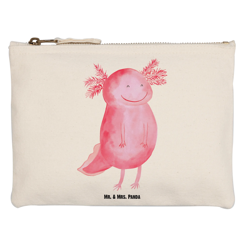 Schminktasche Axolotl Glücklich Stiftemäppchen, beauty tasche, Schlampermäppchen, Kulturbeutel, Mäppchen, aufbewahrungstasche, kosmetiktäschchen, Schminkbeutel, Waschbeutel, utensilientasche, beauty case, Kulturtasche, Kosmetikbeutel, aufbewahrungsbeutel, Etui, Schminktasche, pinsel tasche, Waschtasche, Schminktäschchen, Federmappe, pencil case, toiletry bag, Kosmetiktasche, Molch, Axolotl, Schwanzlurch, Gute Laune, Lurch, Axolot, Motivation, Lurche