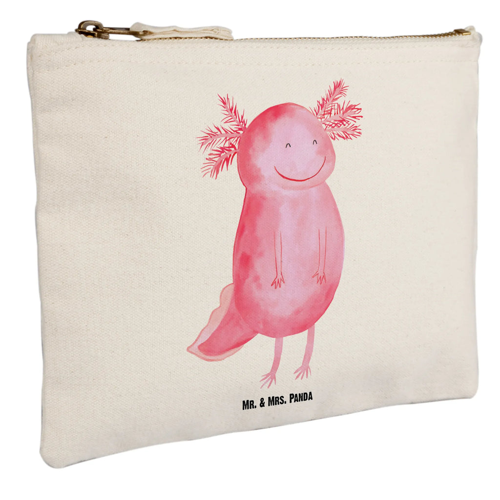 Schminktasche Axolotl Glücklich Stiftemäppchen, beauty tasche, Schlampermäppchen, Kulturbeutel, Mäppchen, aufbewahrungstasche, kosmetiktäschchen, Schminkbeutel, Waschbeutel, utensilientasche, beauty case, Kulturtasche, Kosmetikbeutel, aufbewahrungsbeutel, Etui, Schminktasche, pinsel tasche, Waschtasche, Schminktäschchen, Federmappe, pencil case, toiletry bag, Kosmetiktasche, Molch, Axolotl, Schwanzlurch, Gute Laune, Lurch, Axolot, Motivation, Lurche