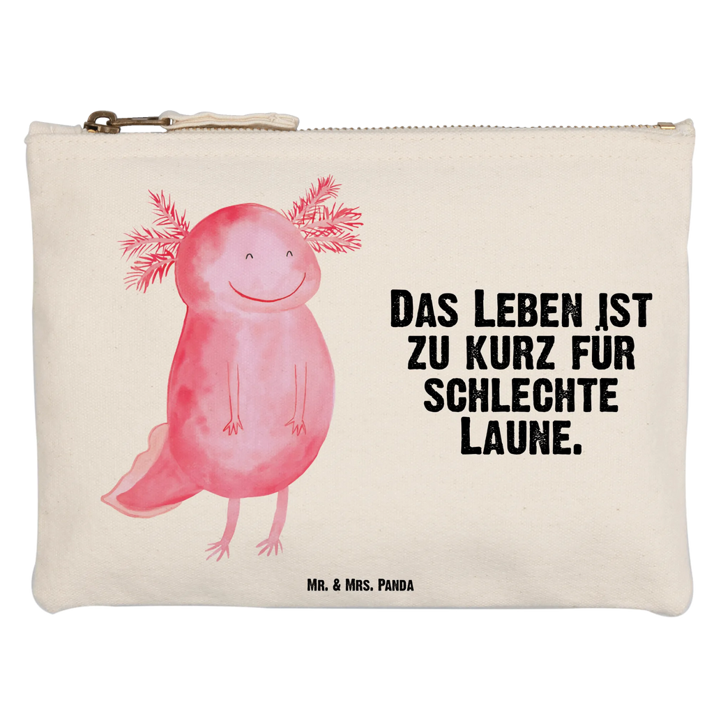 Schminktasche Axolotl Glücklich Stiftemäppchen, beauty tasche, Schlampermäppchen, Kulturbeutel, Mäppchen, aufbewahrungstasche, kosmetiktäschchen, Schminkbeutel, Waschbeutel, utensilientasche, beauty case, Kulturtasche, Kosmetikbeutel, aufbewahrungsbeutel, Etui, Schminktasche, pinsel tasche, Waschtasche, Schminktäschchen, Federmappe, pencil case, toiletry bag, Kosmetiktasche, Molch, Axolotl, Schwanzlurch, Gute Laune, Lurch, Axolot, Motivation, Lurche