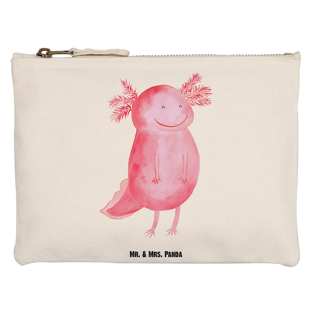 Schminktasche Axolotl Glücklich Stiftemäppchen, beauty tasche, Schlampermäppchen, Kulturbeutel, Mäppchen, aufbewahrungstasche, kosmetiktäschchen, Schminkbeutel, Waschbeutel, utensilientasche, beauty case, Kulturtasche, Kosmetikbeutel, aufbewahrungsbeutel, Etui, Schminktasche, pinsel tasche, Waschtasche, Schminktäschchen, Federmappe, pencil case, toiletry bag, Kosmetiktasche, Molch, Axolotl, Schwanzlurch, Gute Laune, Lurch, Axolot, Motivation, Lurche