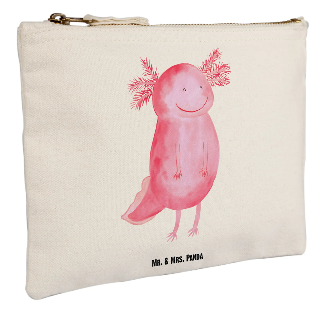 Schminktasche Axolotl Glücklich Stiftemäppchen, beauty tasche, Schlampermäppchen, Kulturbeutel, Mäppchen, aufbewahrungstasche, kosmetiktäschchen, Schminkbeutel, Waschbeutel, utensilientasche, beauty case, Kulturtasche, Kosmetikbeutel, aufbewahrungsbeutel, Etui, Schminktasche, pinsel tasche, Waschtasche, Schminktäschchen, Federmappe, pencil case, toiletry bag, Kosmetiktasche, Molch, Axolotl, Schwanzlurch, Gute Laune, Lurch, Axolot, Motivation, Lurche