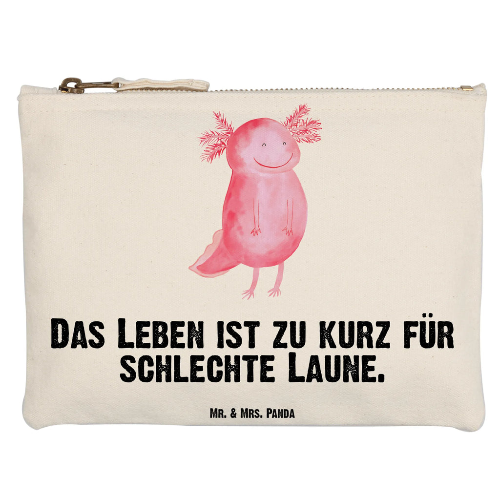 Schminktasche Axolotl Glücklich Stiftemäppchen, beauty tasche, Schlampermäppchen, Kulturbeutel, Mäppchen, aufbewahrungstasche, kosmetiktäschchen, Schminkbeutel, Waschbeutel, utensilientasche, beauty case, Kulturtasche, Kosmetikbeutel, aufbewahrungsbeutel, Etui, Schminktasche, pinsel tasche, Waschtasche, Schminktäschchen, Federmappe, pencil case, toiletry bag, Kosmetiktasche, Molch, Axolotl, Schwanzlurch, Gute Laune, Lurch, Axolot, Motivation, Lurche