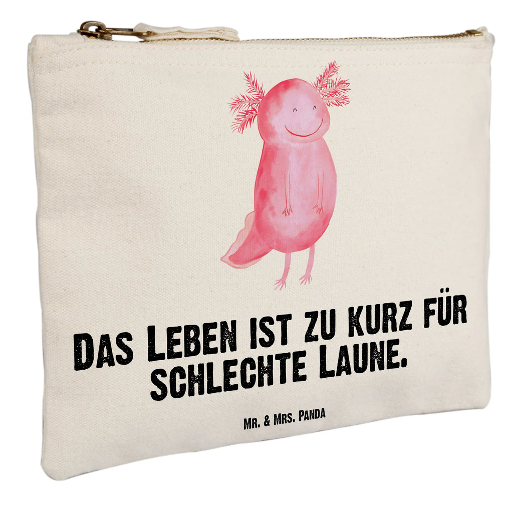 Schminktasche Axolotl Glücklich Stiftemäppchen, beauty tasche, Schlampermäppchen, Kulturbeutel, Mäppchen, aufbewahrungstasche, kosmetiktäschchen, Schminkbeutel, Waschbeutel, utensilientasche, beauty case, Kulturtasche, Kosmetikbeutel, aufbewahrungsbeutel, Etui, Schminktasche, pinsel tasche, Waschtasche, Schminktäschchen, Federmappe, pencil case, toiletry bag, Kosmetiktasche, Molch, Axolotl, Schwanzlurch, Gute Laune, Lurch, Axolot, Motivation, Lurche