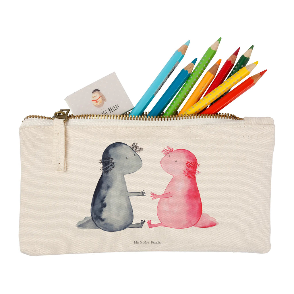 torebka na makijaż Axolotl miłość pinsel tasche, Waschbeutel, Waschtasche, Etui, Kulturtasche, pencil case, Kulturbeutel, Kosmetikbeutel, Schminktäschchen, Schminktasche, beauty case, aufbewahrungsbeutel, kosmetiktäschchen, Schminkbeutel, Kosmetiktasche, beauty tasche, Mäppchen, aufbewahrungstasche, Stiftemäppchen, Federmappe, utensilientasche, toiletry bag, Schlampermäppchen, Molch, Axolotl, Liebesbeweis, Liebe, Jahrestag, Lurch, Axolot, Große Liebe, Valentinstag, Lurche, Ehemann, Schwanzlurch, Verlobter, Freund