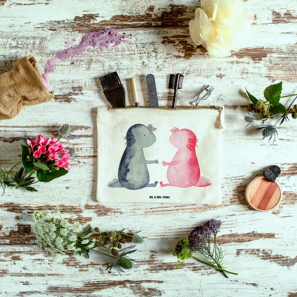 torebka na makijaż Axolotl miłość pinsel tasche, Waschbeutel, Waschtasche, Etui, Kulturtasche, pencil case, Kulturbeutel, Kosmetikbeutel, Schminktäschchen, Schminktasche, beauty case, aufbewahrungsbeutel, kosmetiktäschchen, Schminkbeutel, Kosmetiktasche, beauty tasche, Mäppchen, aufbewahrungstasche, Stiftemäppchen, Federmappe, utensilientasche, toiletry bag, Schlampermäppchen, Molch, Axolotl, Liebesbeweis, Liebe, Jahrestag, Lurch, Axolot, Große Liebe, Valentinstag, Lurche, Ehemann, Schwanzlurch, Verlobter, Freund