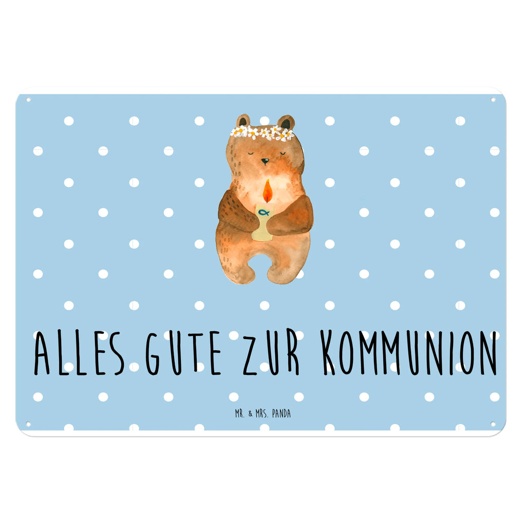Blechschild Bär Kommunion Türschild Metall, Blechschild Küche, Blechschild Für Männer, Dekoschild Metall, Blechschild Zum Aufhängen, Blechschild Für Frauen, Blechschild Büro, Blechschild Groß, Wandschild Metall, Blechschild, Teddy, Bär, Teddybär, Katholisch, Gottes Segen, Kommunion, Taufkerze