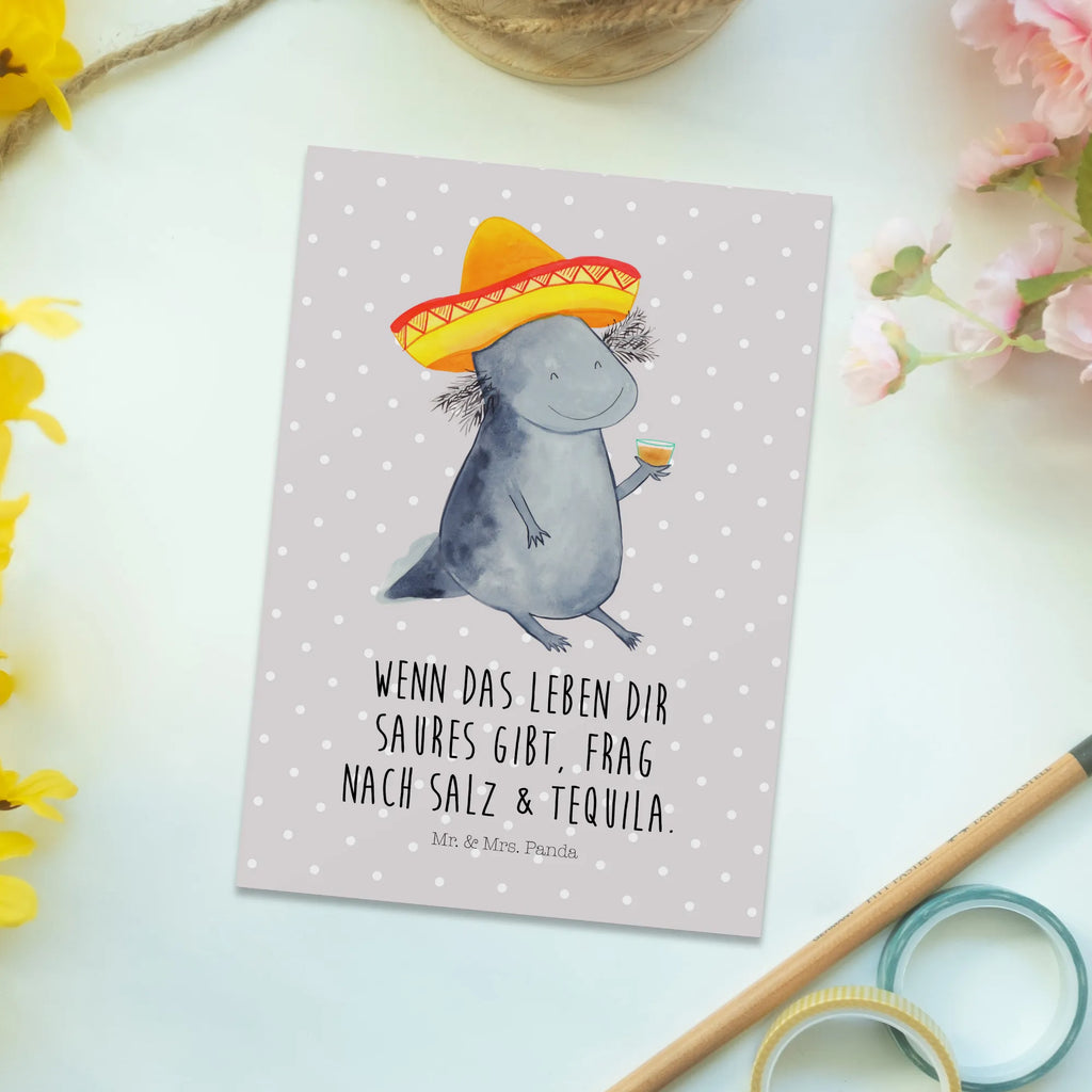 Postcard axolotl tequila Ansichtskarten, Karte, Geburtstagskarte, Grußkarte, Einladungskarte, Einladung Geburtstag, Dankeskarte, Geschenkkarte, Einladungskarten Geburtstag, Einladung, Postkarte, Ansichtskarte, Axolotl, Molch, Lurche, Mexico, Spruch, Sombrero, Schwanzlurch, Axolot, Lurch, Mexiko, Feuerdrache, Zitrone, Tequila, Motivation, Feuersalamander