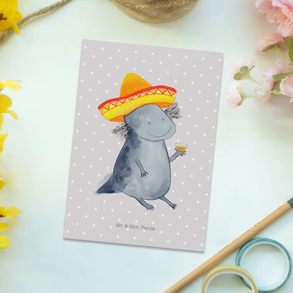 Postcard axolotl tequila Ansichtskarten, Karte, Geburtstagskarte, Grußkarte, Einladungskarte, Einladung Geburtstag, Dankeskarte, Geschenkkarte, Einladungskarten Geburtstag, Einladung, Postkarte, Ansichtskarte, Axolotl, Molch, Lurche, Mexico, Spruch, Sombrero, Schwanzlurch, Axolot, Lurch, Mexiko, Feuerdrache, Zitrone, Tequila, Motivation, Feuersalamander