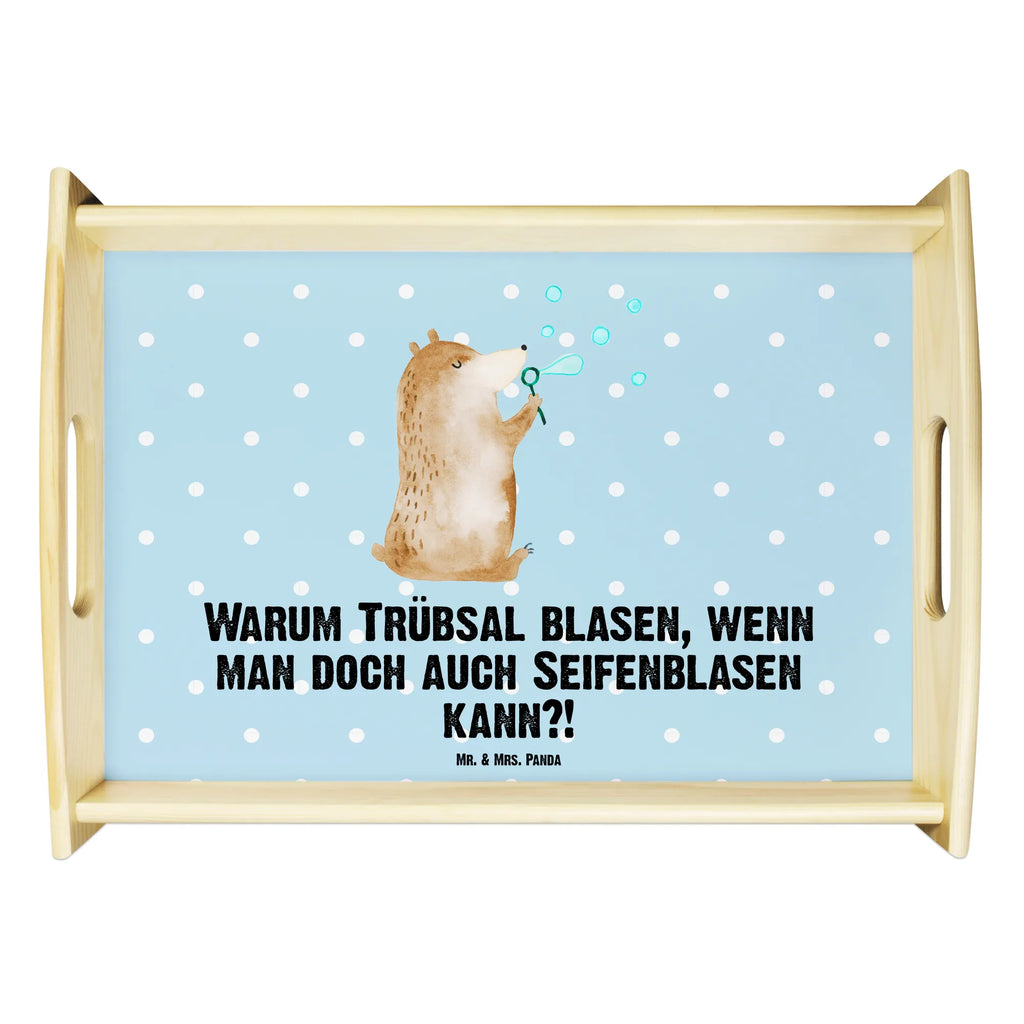 Serving tray bear soap bubbles Tablett, Holztablett, Dekotablett, Küchentablett, Frühstückstablett, Serviertablett, Bär, Teddy, Teddybär, Seifenblasen Bär Lustig Sein Glücklich Traurig Happy