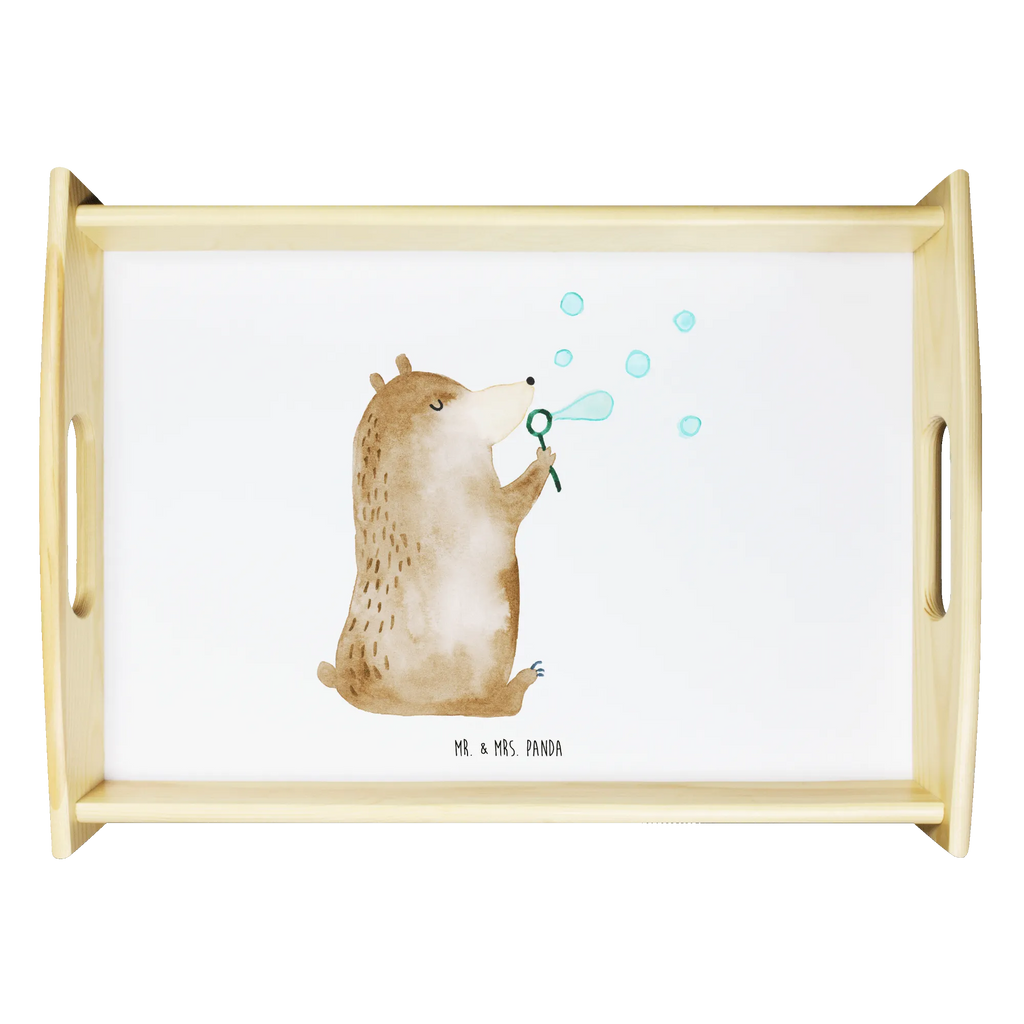 Serving tray bear soap bubbles Tablett, Holztablett, Dekotablett, Küchentablett, Frühstückstablett, Serviertablett, Bär, Teddy, Teddybär, Seifenblasen Bär Lustig Sein Glücklich Traurig Happy