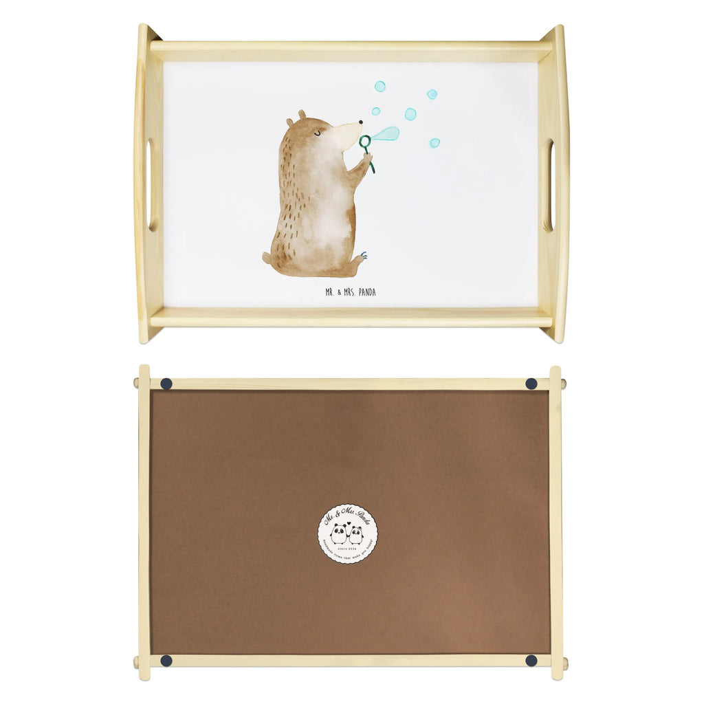 Serving tray bear soap bubbles Tablett, Holztablett, Dekotablett, Küchentablett, Frühstückstablett, Serviertablett, Bär, Teddy, Teddybär, Seifenblasen Bär Lustig Sein Glücklich Traurig Happy