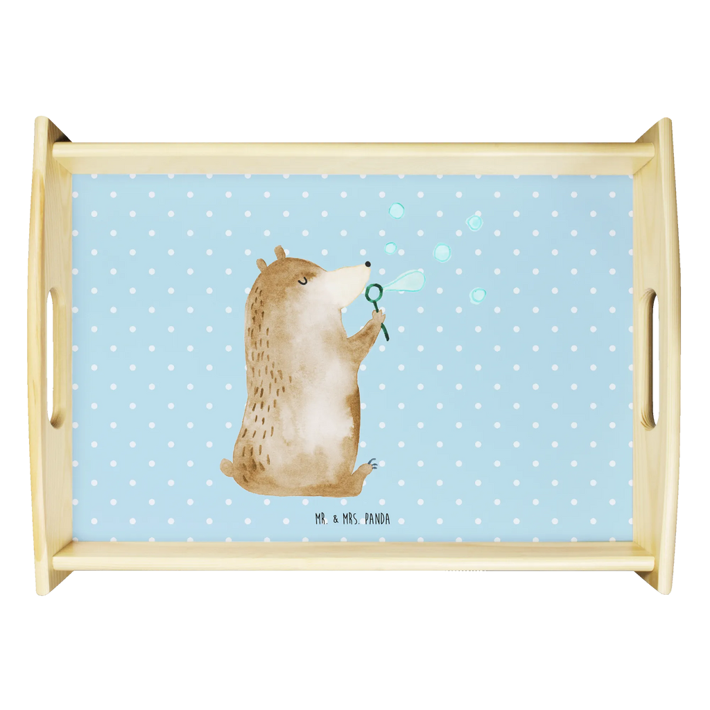 Serving tray bear soap bubbles Tablett, Holztablett, Dekotablett, Küchentablett, Frühstückstablett, Serviertablett, Bär, Teddy, Teddybär, Seifenblasen Bär Lustig Sein Glücklich Traurig Happy