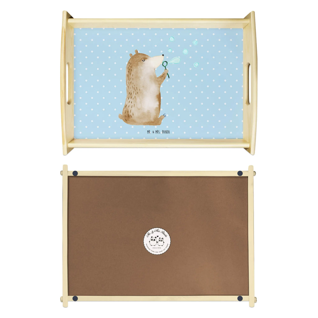 Serving tray bear soap bubbles Tablett, Holztablett, Dekotablett, Küchentablett, Frühstückstablett, Serviertablett, Bär, Teddy, Teddybär, Seifenblasen Bär Lustig Sein Glücklich Traurig Happy