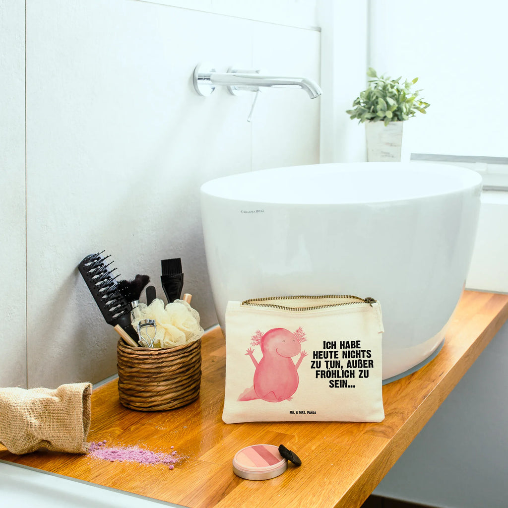 Make-up bag axolotl Hooray Kulturtasche, Waschbeutel, Schlampermäppchen, Kosmetiktasche, pencil case, Schminktasche, utensilientasche, Federmappe, toiletry bag, beauty case, Kosmetikbeutel, Schminkbeutel, kosmetiktäschchen, aufbewahrungstasche, pinsel tasche, Etui, Kulturbeutel, Schminktäschchen, Waschtasche, Mäppchen, Stiftemäppchen, aufbewahrungsbeutel, beauty tasche, Molch, Axolotl, Motivation, Zufriedenheit, Axolot, Lurche, Lurch, Freude, Schwanzlurch, Spaß, Fröhlich