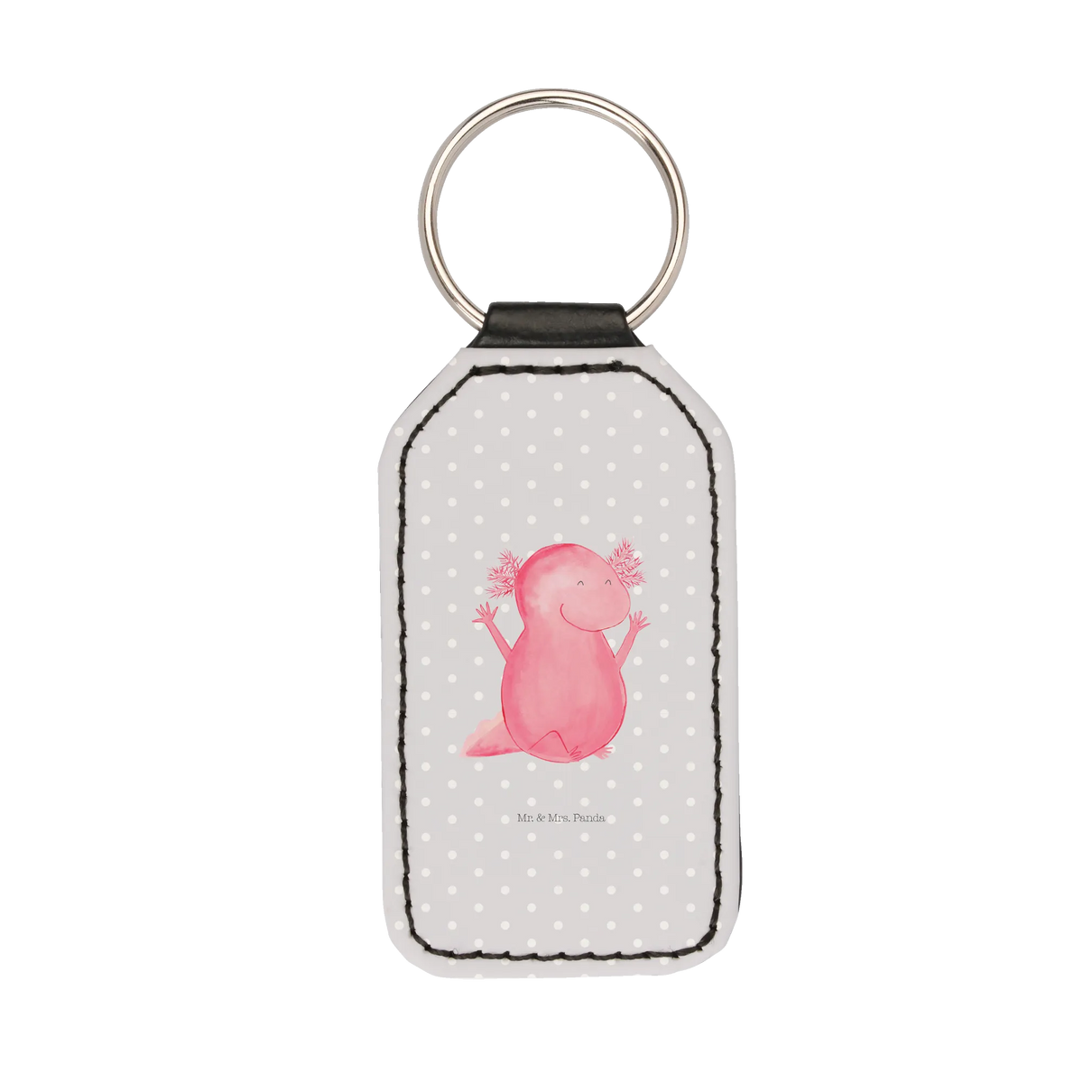 Rectangular key ring axolotl Hooray key ring, pendant, bag pendant, keychain, lucky charm, Axolotl, Axelotl, marine animals, Mexican walking fish, salamander, fun, axolot, tail, axolotl, cheerful, amphibian, satisfaction, motivation, joy