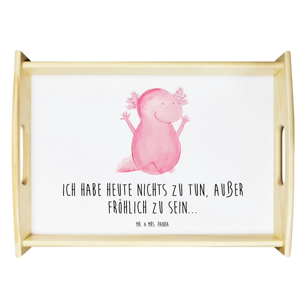Serving tray axolotl Hooray Küchentablett, Serviertablett, Holztablett, Dekotablett, Tablett, Frühstückstablett, Axolotl, Molch, Lurch, Spaß, Freude, Axolot, fröhlich, Lurche, Motivation, Schwanzlurch, Zufriedenheit