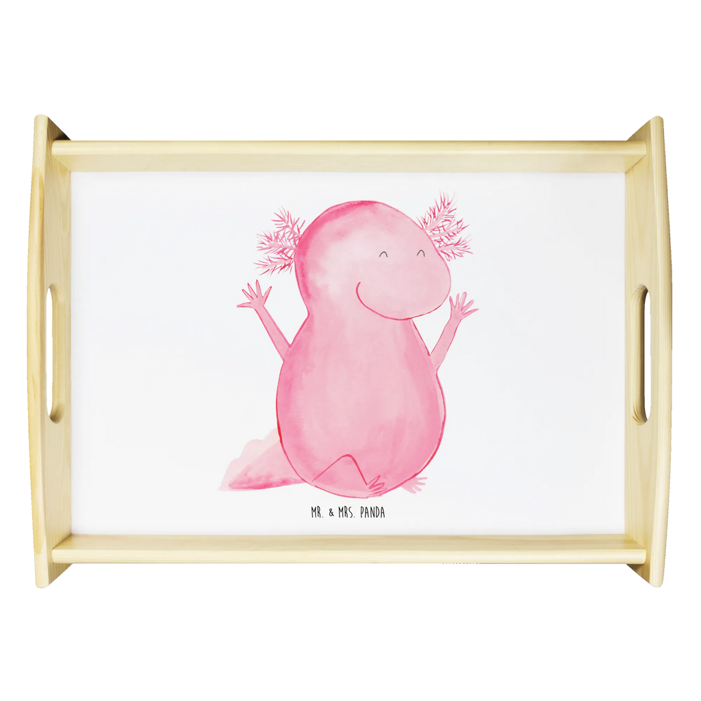 Serving tray axolotl Hooray Küchentablett, Serviertablett, Holztablett, Dekotablett, Tablett, Frühstückstablett, Axolotl, Molch, Lurch, Spaß, Freude, Axolot, fröhlich, Lurche, Motivation, Schwanzlurch, Zufriedenheit