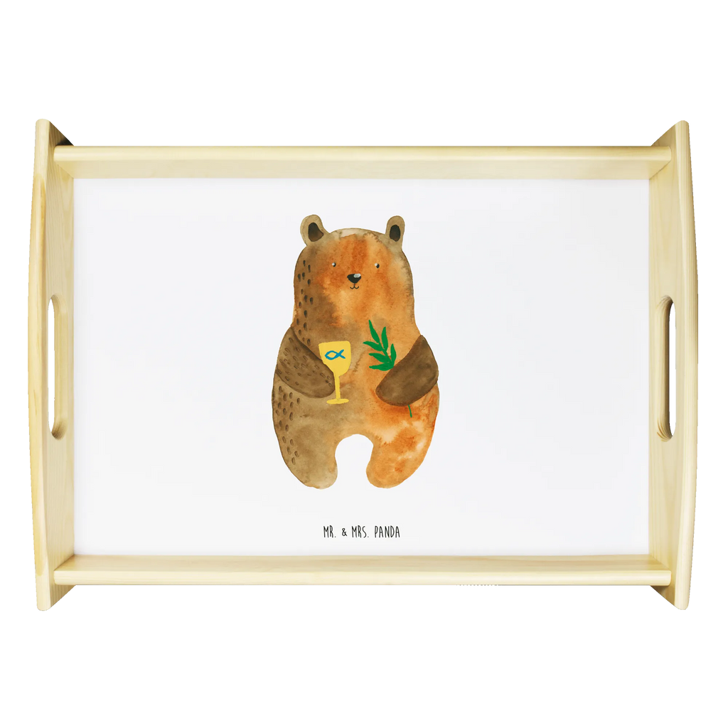 Serviertablett Konfirmation-Bär Serviertablett, Küchentablett, Tablett, Frühstückstablett, Holztablett, Dekotablett, Bär, Teddy, Teddybär, Konfirmation, Gottesdienst, Kirche, evangelisch