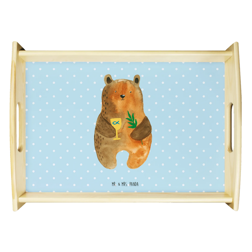 Serviertablett Konfirmation-Bär Serviertablett, Küchentablett, Tablett, Frühstückstablett, Holztablett, Dekotablett, Bär, Teddy, Teddybär, Konfirmation, Gottesdienst, Kirche, evangelisch