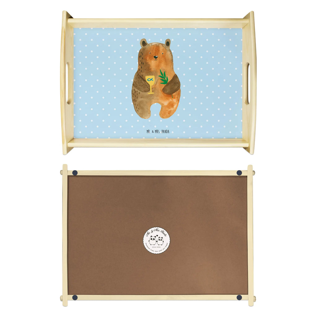 Serviertablett Konfirmation-Bär Serviertablett, Küchentablett, Tablett, Frühstückstablett, Holztablett, Dekotablett, Bär, Teddy, Teddybär, Konfirmation, Gottesdienst, Kirche, evangelisch