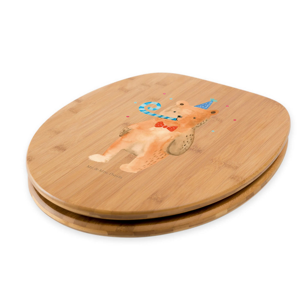 Motif toilet seat bear Birthday wood, toilet seat, toilet, toilet cover, toilet lid, bear, teddy, teddy bear, cuddly toy, Happy birthday