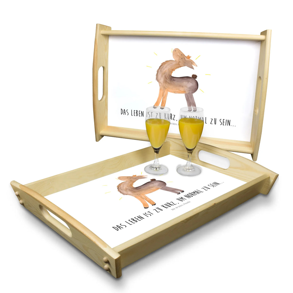 Taca serwisowa lama Dumny Serviertablett, Holztablett, Tablett, Dekotablett, Frühstückstablett, Küchentablett, Lama, Alpaka, Freundin, Außenseiter, Familie, Lamas, Neustart, Anders, Kumpel, Hippie, stolz, beste Freundin, Family, Freundinnen