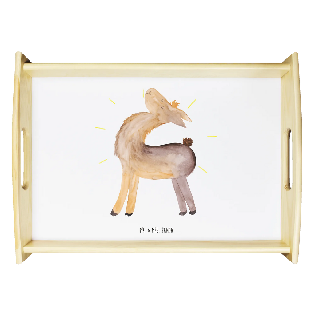 Taca serwisowa lama Dumny Serviertablett, Holztablett, Tablett, Dekotablett, Frühstückstablett, Küchentablett, Lama, Alpaka, Freundin, Außenseiter, Familie, Lamas, Neustart, Anders, Kumpel, Hippie, stolz, beste Freundin, Family, Freundinnen