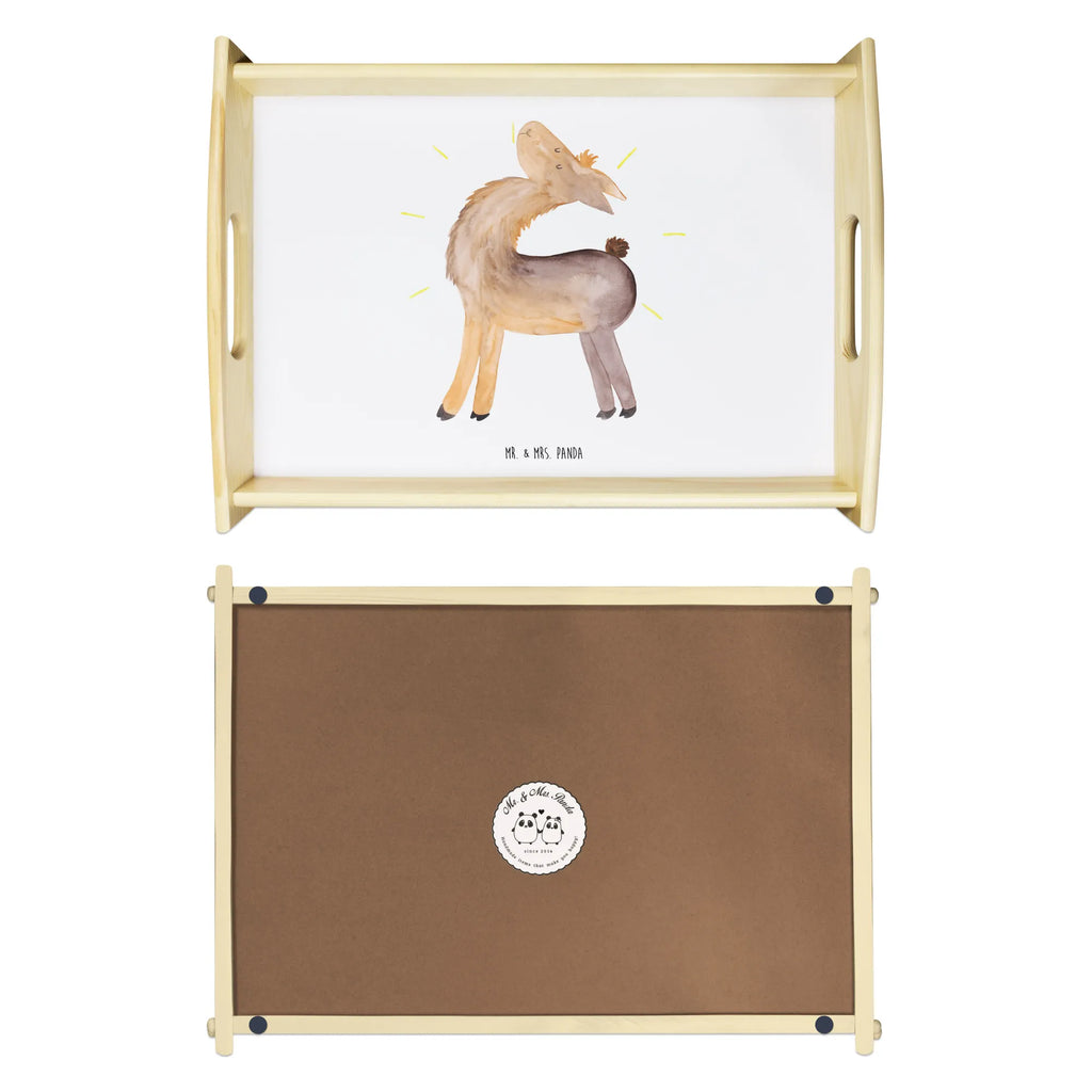 Taca serwisowa lama Dumny Serviertablett, Holztablett, Tablett, Dekotablett, Frühstückstablett, Küchentablett, Lama, Alpaka, Freundin, Außenseiter, Familie, Lamas, Neustart, Anders, Kumpel, Hippie, stolz, beste Freundin, Family, Freundinnen