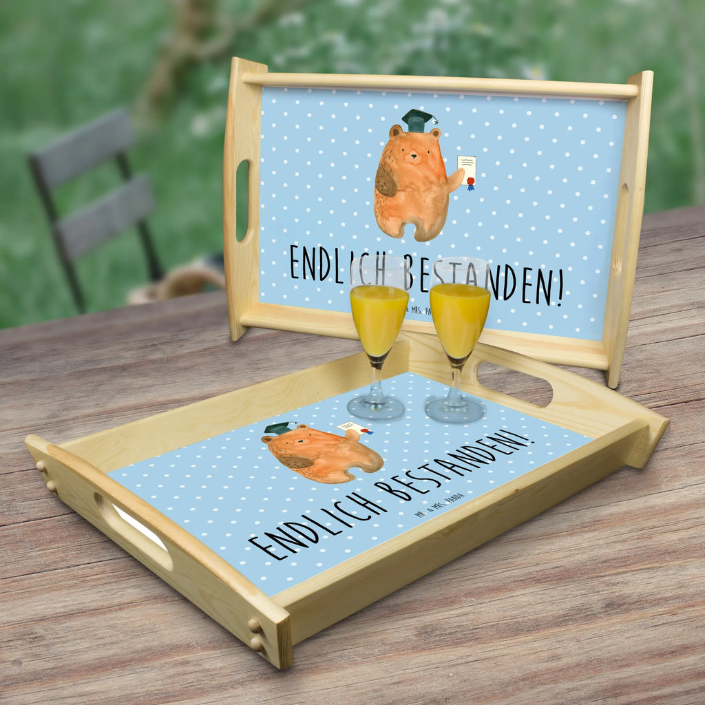 Serviertablett Prüfungsbär Tablett, Frühstückstablett, Dekotablett, Serviertablett, Holztablett, Küchentablett, Bär, Teddy, Teddybär, Prüfungen, Abschlusszeugnis, Zeugnis, Abitur, Prüfung bestanden, Abschluss
