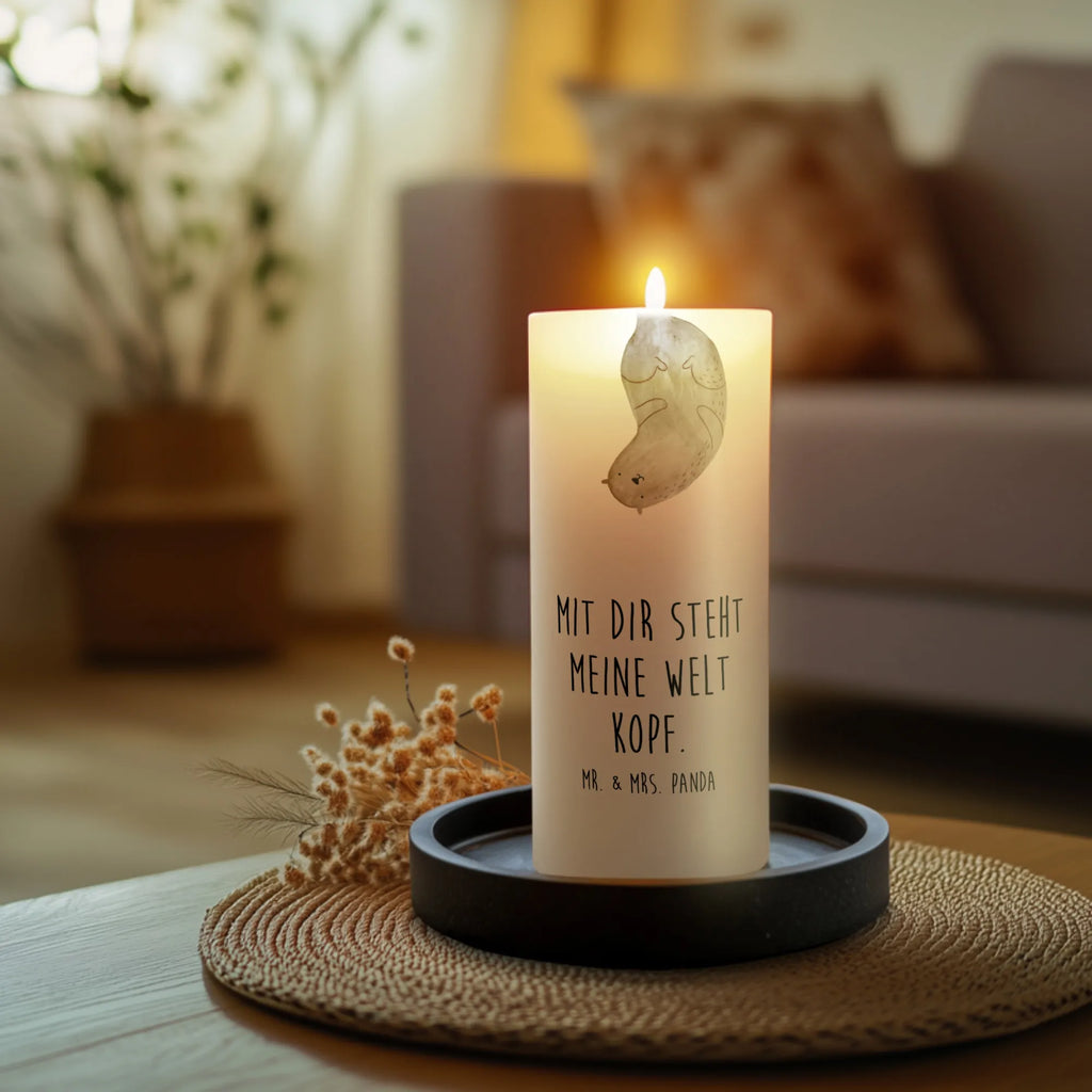 Candle otter upside down Kerze, Taufkerze, Kommunionskerze, Geburtstagskerze, Geschenk Kerze, Taufgeschenk Kerze, Kerze mit Druck, Besondere Kerze, Geschenkidee Kerze, Kerze für Kommunion, Geburtstag Kerze, Kommunion Kerze, Otter, Fischotter, Seeotter, Otter Seeotter See Otter