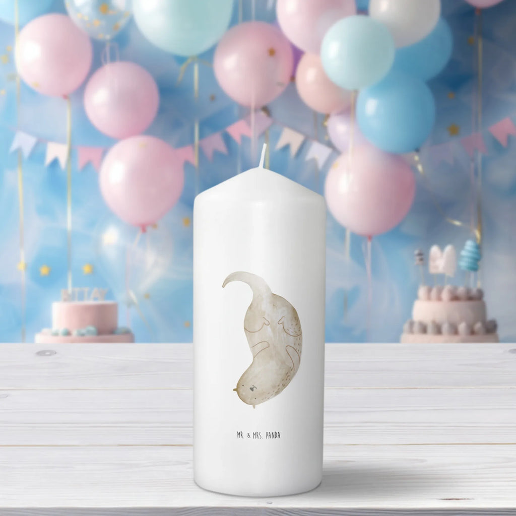 Candle otter upside down Kerze, Taufkerze, Kommunionskerze, Geburtstagskerze, Geschenk Kerze, Taufgeschenk Kerze, Kerze mit Druck, Besondere Kerze, Geschenkidee Kerze, Kerze für Kommunion, Geburtstag Kerze, Kommunion Kerze, Otter, Fischotter, Seeotter, Otter Seeotter See Otter