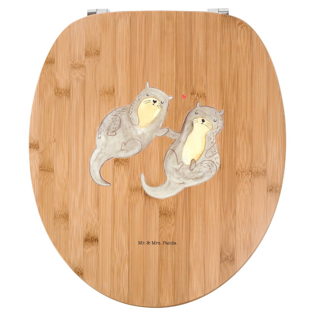Motiv WC Sitz Otter händchenhaltend Toilette, Klodeckel, Toilettendeckel, Klobrille, WC-Sitz, Otter, Fischotter, Seeotter, Otter Seeotter See Otter