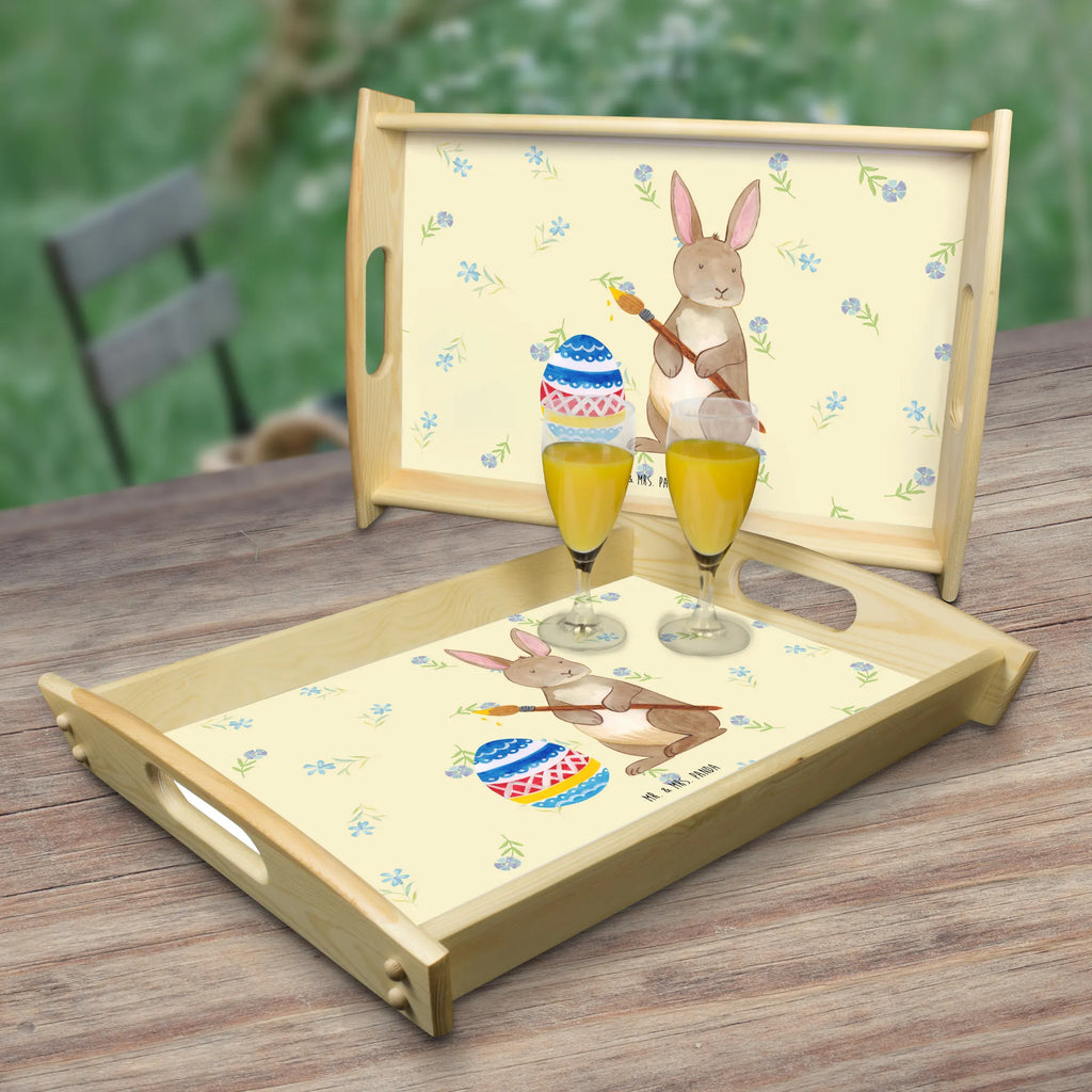 Serving tray Hare painting eggs serving tray, wooden tray, tray, breakfast tray, kitchen tray, Easter, Easter bunny, egg painting, Happy Easter, Easter egg, Easter greetings, painted Easter eggs, Easter flower, rabbit