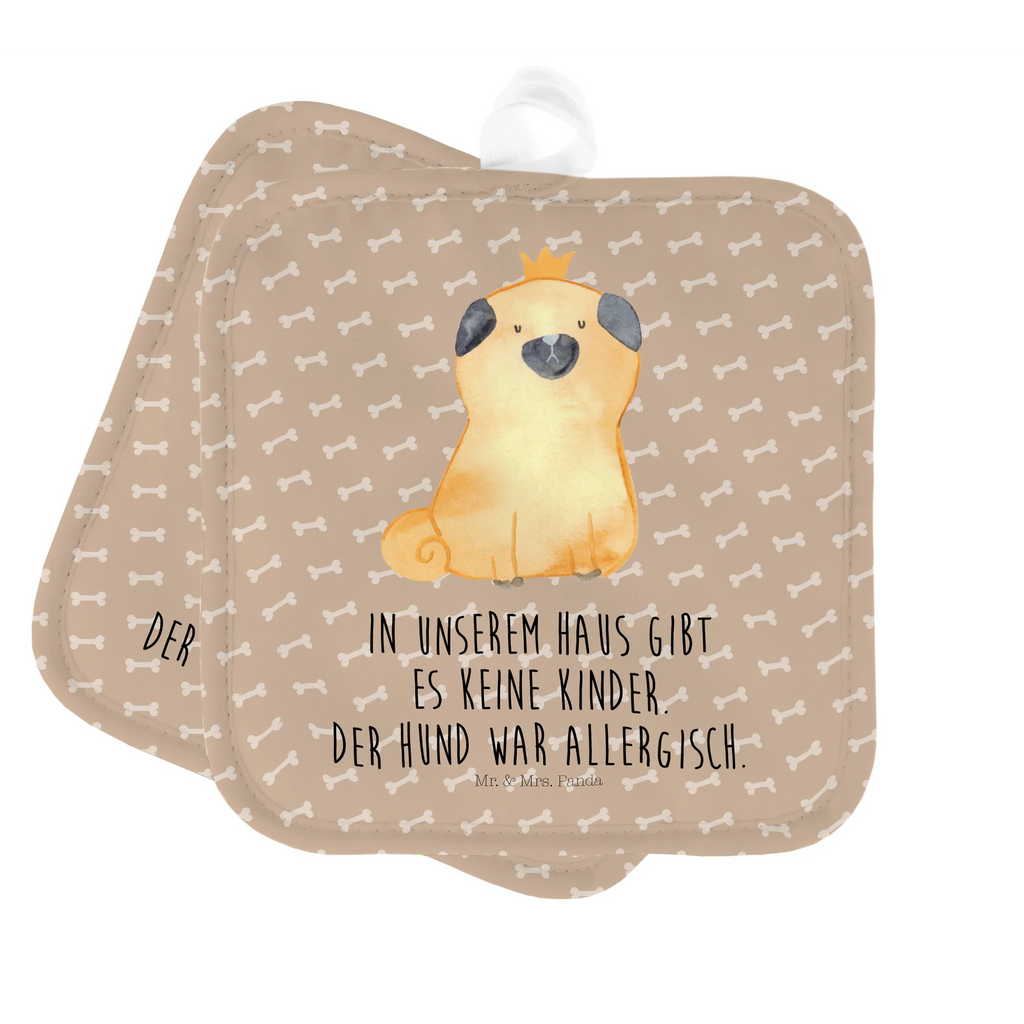 2er Set Topflappen  Mops Krone Topflappen, Topfhandschuhe, Topflappen Set, Topfuntersetzer, 2er Set Topflappen, topfhalter, Topflappen 2er Set, Topflappenset, Hunderasse, Hundebesitzer, Sprüche, Hundemotiv, Haustier, Tierliebhaber, Hund, Hausregel, Hundebesitzer. Spruch, Mops, Lustig, Allergisch, Kinderlos