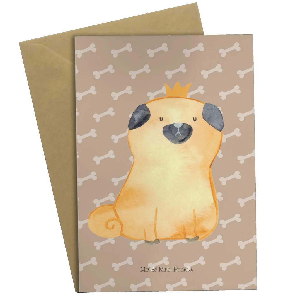 Greetings card pug Crown Einladungskarte, Glückwunschkarte, Hochzeitskarte, Grußkarte, Klappkarte, Karte, Geburtstagskarte, Ansichtskarten, Hund, Hundemotiv, Haustier, Hunderasse, Tierliebhaber, Hundebesitzer, Sprüche, kinderlos, allergisch, Mops, Hausregel, Hundebesitzer. Spruch, lustig