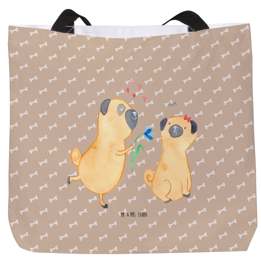 Shopper pug In love Tasche, Alltagstasche, Schulbeutel, Tragebeutel, Freizeittasche, Einkaufsbeutel, Shopper, Einkaufstasche, Schultasche, Beutel, Strandtasche, Hund, Hundemotiv, Haustier, Hunderasse, Tierliebhaber, Hundebesitzer, Sprüche, Partner, Geschenk Freund, Liebe, Liebesspruch. Verlobt, Möpse, verliebt, Mops, Hundeliebe