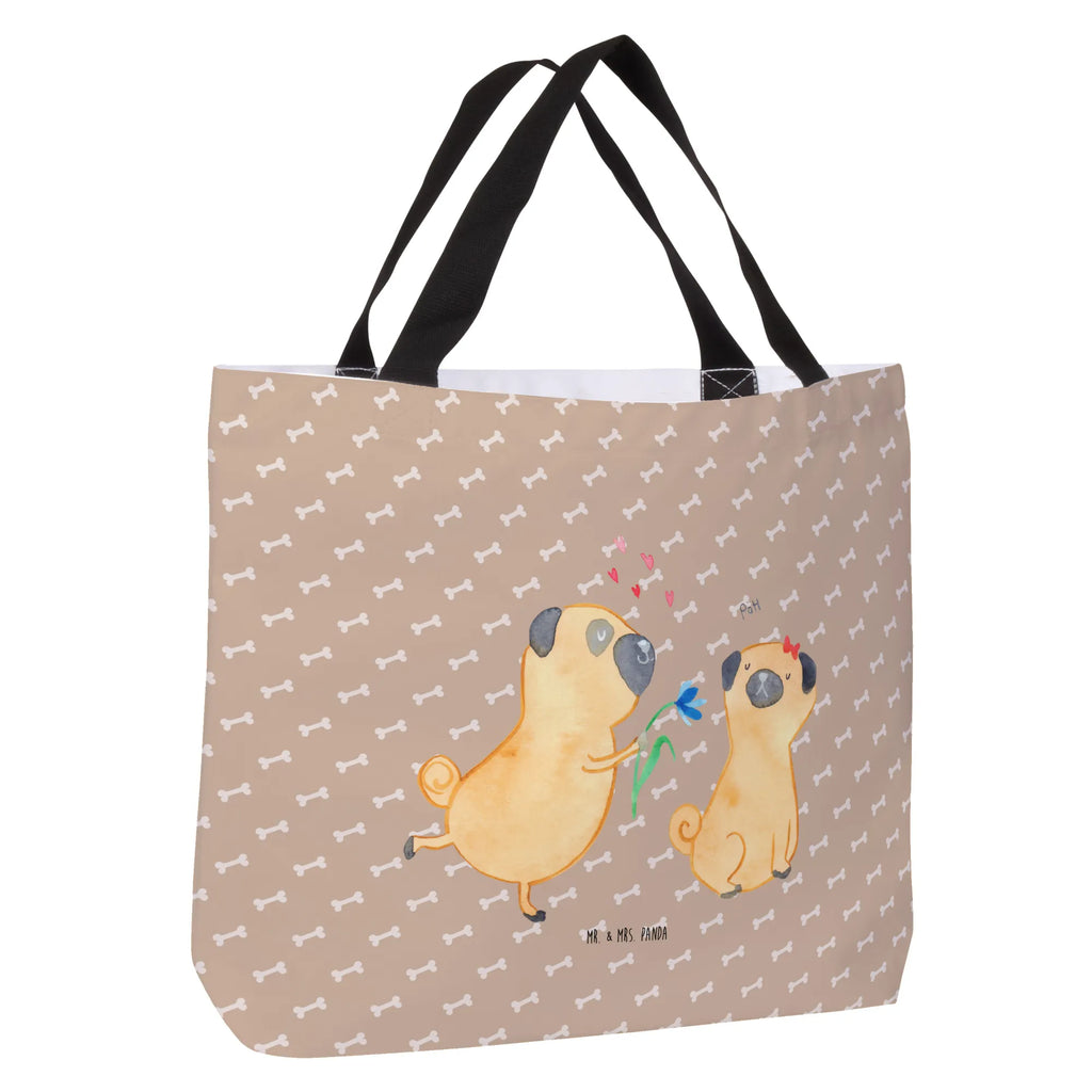 Shopper pug In love Tasche, Alltagstasche, Schulbeutel, Tragebeutel, Freizeittasche, Einkaufsbeutel, Shopper, Einkaufstasche, Schultasche, Beutel, Strandtasche, Hund, Hundemotiv, Haustier, Hunderasse, Tierliebhaber, Hundebesitzer, Sprüche, Partner, Geschenk Freund, Liebe, Liebesspruch. Verlobt, Möpse, verliebt, Mops, Hundeliebe