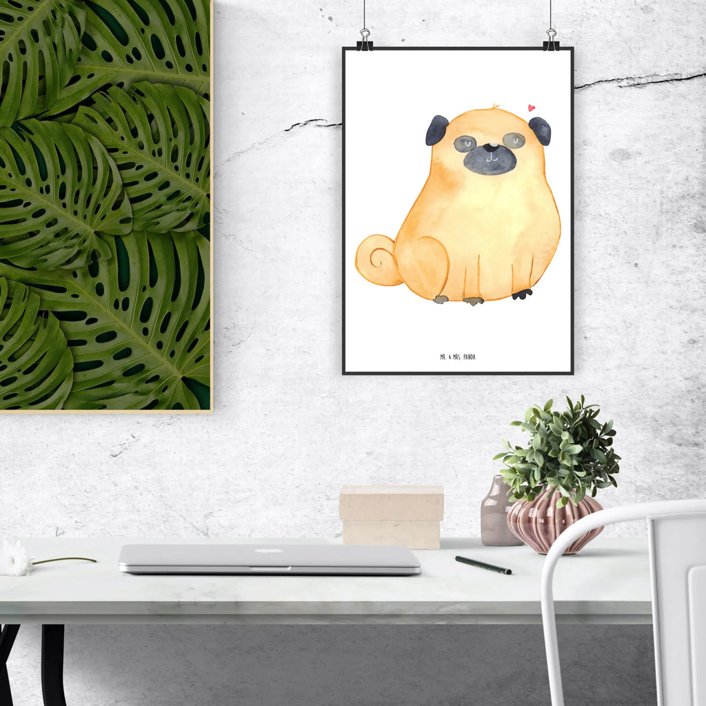 Poster Mops Wandposter, Designposter, grafikposter, wandkunst, wanddeko, Wandschmuck, Deko Bild, Bild für Wand, drucke, wanddruck, kunstdruck poster, Mr. & Mrs. Panda Poster, Wandbild, kunstposter, Plakat, Wanddekoration, Poster, kunst für die wand, Posterdruck, Bild, Kunstdruck, Wanddeko Bild, Tierliebhaber, Haustier, Hundemotiv, Hundebesitzer, Hunderasse, Hund, Sprüche, Mops, Hundeliebe, Liebe