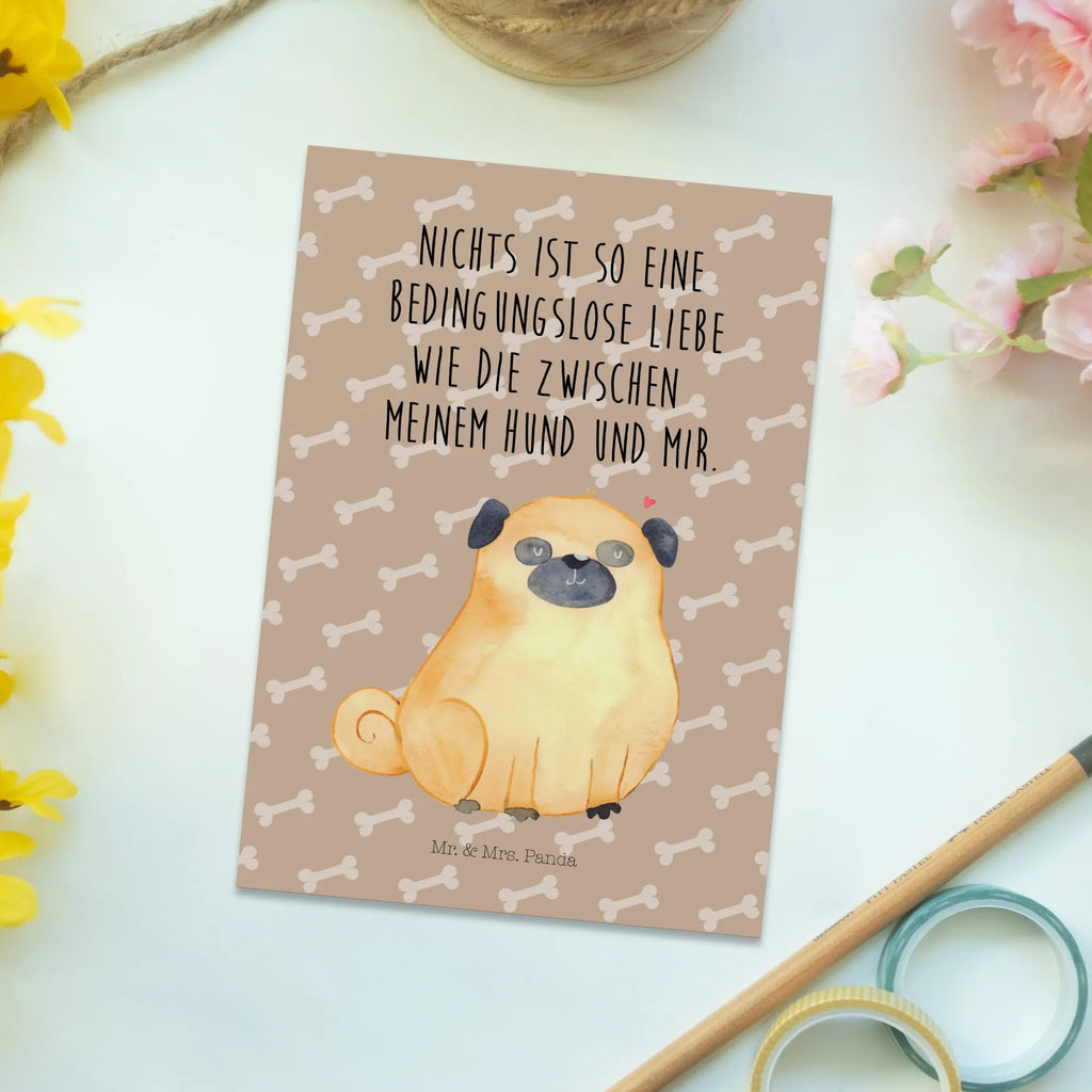 Pocztówka Mops spruchkarte, Motivkarte, Postkarte, Designkarte, Ansichtskarten, Grußkarte, kunstkarte, Kunstkarten, Ansichtskarte, bildkarte, Postkarten, Fotokarte, einzelkarte, Hunderasse, Hundebesitzer, Sprüche, Hundemotiv, Haustier, Tierliebhaber, Hund, Liebe, Mops, Hundeliebe