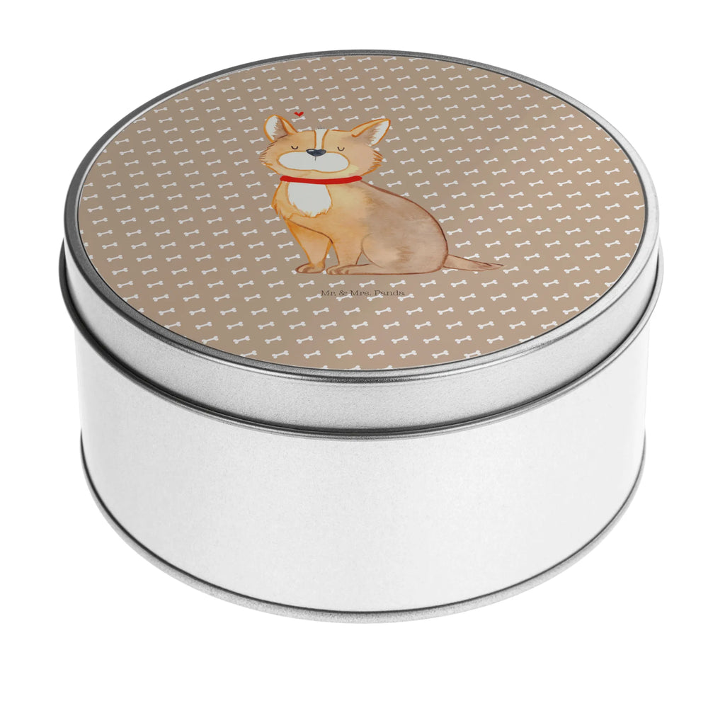 okrągła puszka z blachy Pies szczęście Pies, motyw psa, zwierzę domowe, rasa psa, miłośnik zwierząt, właściciel psa, powiedzenia