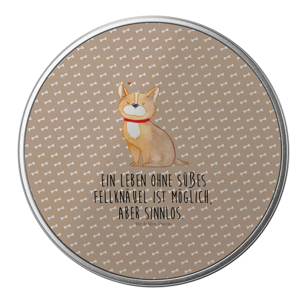 okrągła puszka z blachy Pies szczęście Pies, motyw psa, zwierzę domowe, rasa psa, miłośnik zwierząt, właściciel psa, powiedzenia